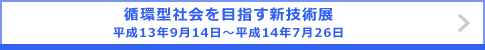 循環型社会を目指す新技術展 平成13年9月14日～平成14年7月26日